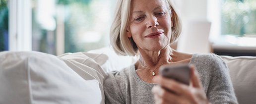 Woman looking at her phone